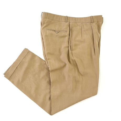90's～ Polo Ralph Lauren "No Pony" "Linen Silk" 2tuck Pants W33