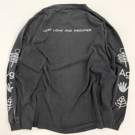 90's ONEITA "Leaf Long And Prosper" 4面 プリント LS Tシャツ XLサイズ USA製