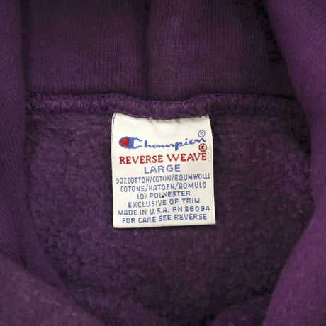 90's CHAMPION RW SWEAT PARKA Solid Grape Lサイズ USA製