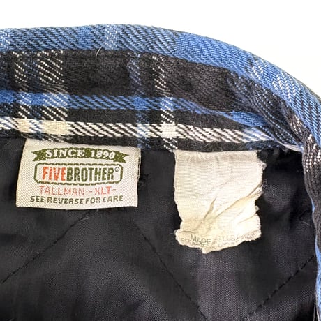 "Good Color" 90's FIVE BROTHER "Quilting Lined" Flannel Shirt XLTサイズ