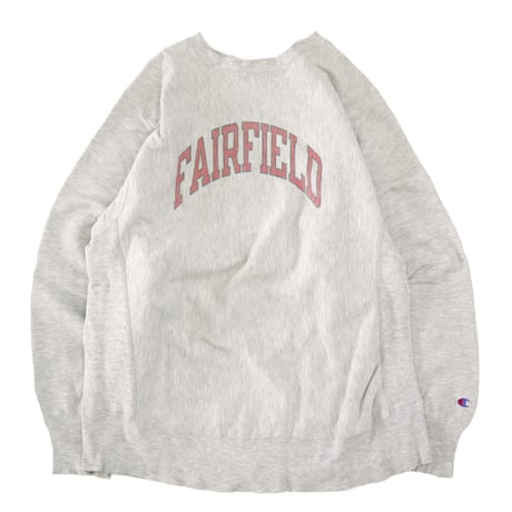 80's CHAMPION RW SWEAT "FAIRFIELD" 染み込み プリント Lサイズ USA製