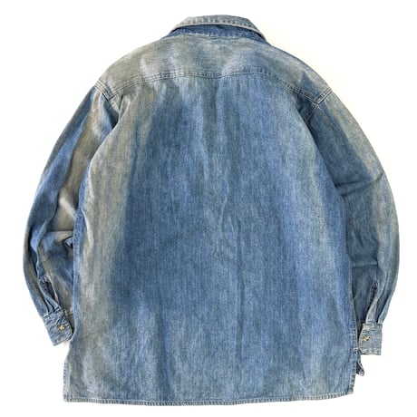 "Super Fade" 70's～ unknown Race Up Denim Shirt (fits XL)