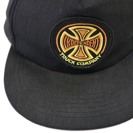 90's OLD INDEPENDENT 5-Panel Cap Black×Yellow