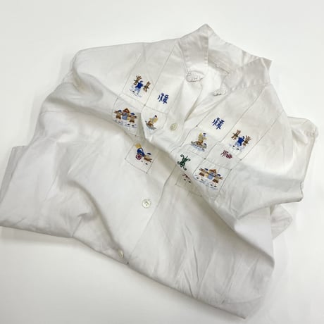 unknown "Kanji" Hand Embroidery No Sleeve Blouse