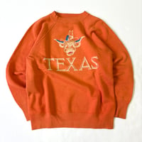 60's unknown "TEXAS" Color Flocky Sweat