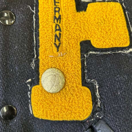 80's Deerfoot "Frankfurt Germany" "4面" Wool Leather Varsity Jacket 36inch