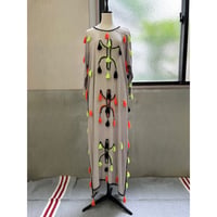 Ethnic Neon Color Tassel Cotton Long One Piece