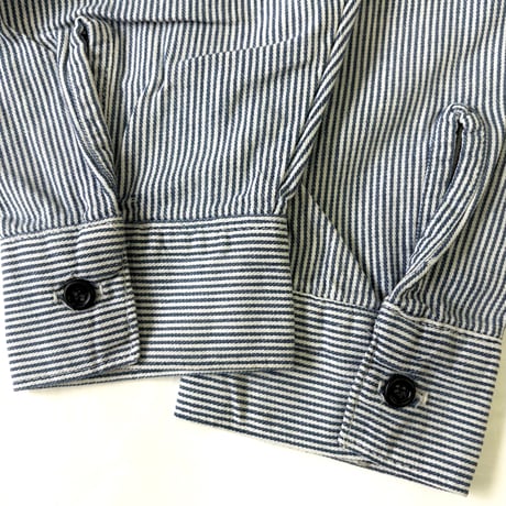 70's～ FIVE BROTHER Hickory Half Zip Shirt Lサイズ USA製