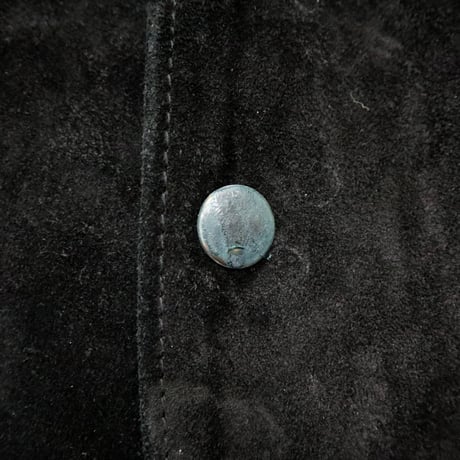"Women's" 80's～ EURO スウェード レザー ロング ベスト BLACK 44サイズ ITALY製