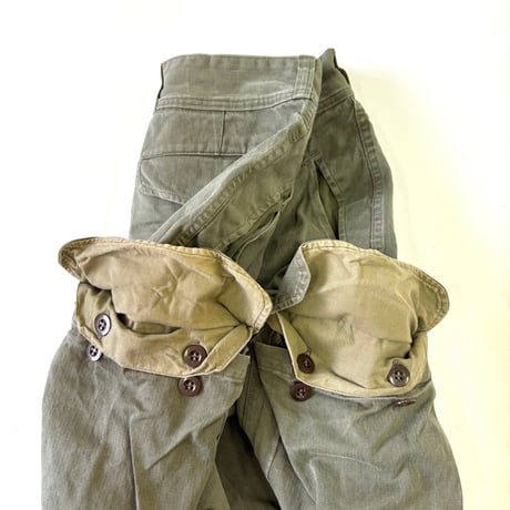 "Rare Size" 60's French ARMY "M-47" HBT Cargo Pants 11