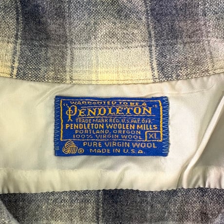 "Big Size" 70's Pendleton Wool Plaid Board Shirt XLサイズ USA製