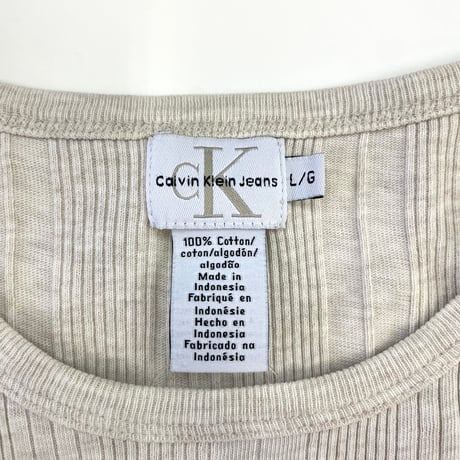90s〜 Calvin Klein Jeans テレコ Tシャツ Lサイズ