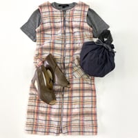 70's～ Modern Juniors Madras Check No Sleeve One Piece