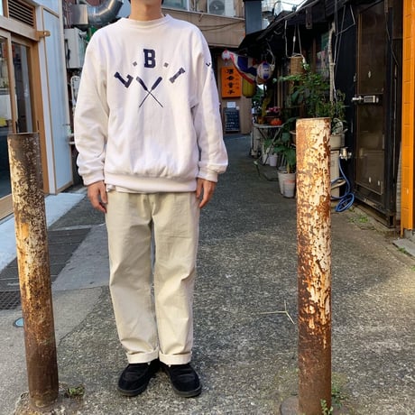 80’s CHAMPION RW SWEAT "L.B.I" 袖プリント White XLサイズ USA製