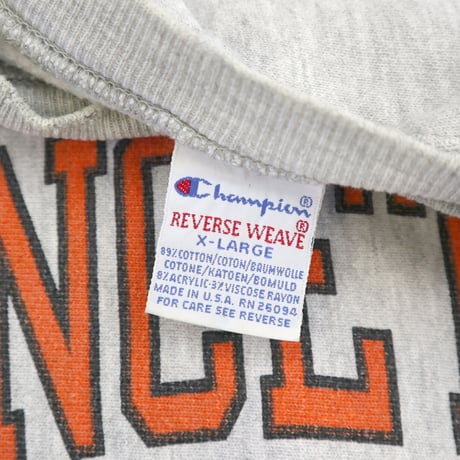 90's CHAMPION RW SWEAT "PRINCETON" 両面 染み込み プリント XLサイズ USA製