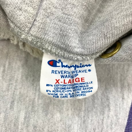 80's CHAMPION RW SWEAT PARKA "AMHERST" "両面" "染み込み" XLサイズ USA製