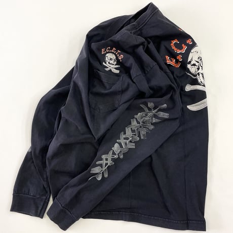 00's Bay Side "E.C.E.T.S" 4面 プリント LS Pocket Tee Lサイズ USA製