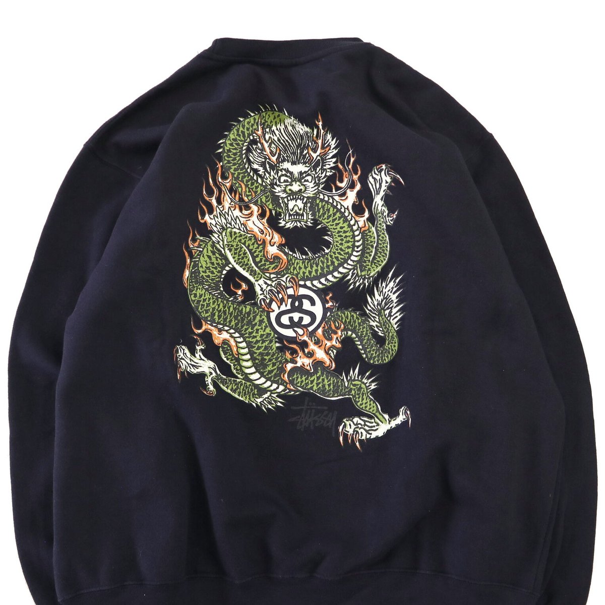 USA製 90's Old Stussy Dragon Print Sweat