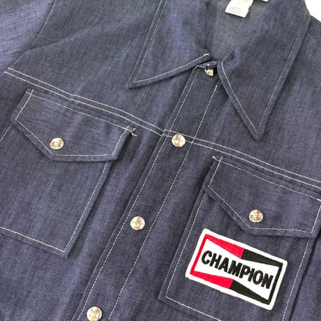 "Good Condition" 70's CHAMPION "Spark Plug" Denim Jacket Mサイズ USA製