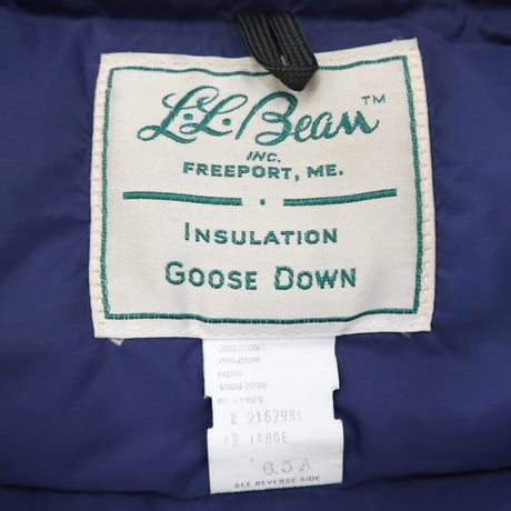 70's L.L. Bean "筆記体タグ" Goose Down Vest Lサイズ