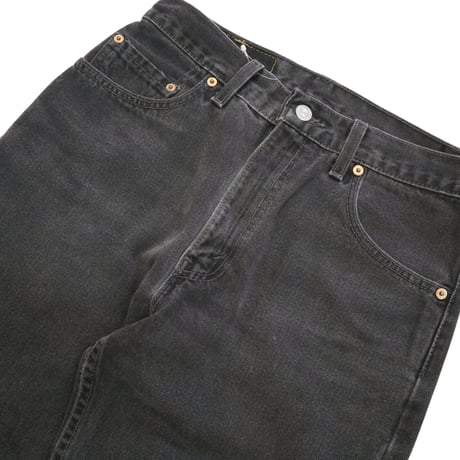 00's Levi's 505 "Super Black" "Cut Off" Denim Pants 30×32 USA製