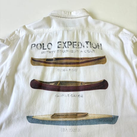 "Rare" 90's～ Polo Ralph Lauren "Polo Expedition" Cotton LS Shirt Lサイズ