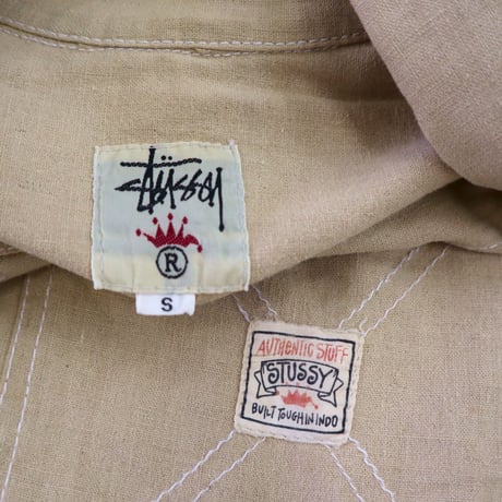 90's OLD STUSSY LS Work Shirt