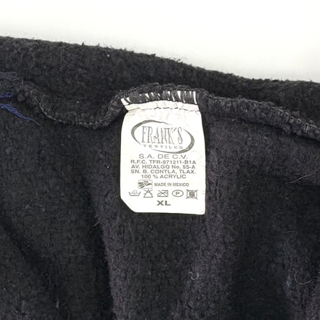 ～00's FRANK’S "Full Zip" "Solid Black" Baja Mexican Parka XLサイズ