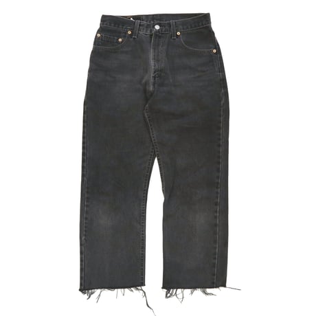 00's Levi's 505 "Super Black" "Cut Off" Denim Pants 30×32 USA製
