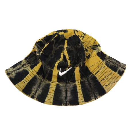 NIKE "bootleg" "tie dye" Bucket Hat Black×Yellow