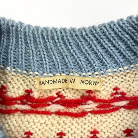 70's～80's unknown "Snow Pattern" Wool Sweater NORWAY製
