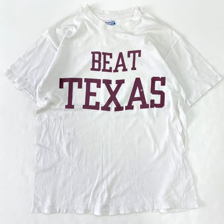 "boro" ～90's Hanes "Beat Texas" "両面" Tシャツ Lサイズ USA製
