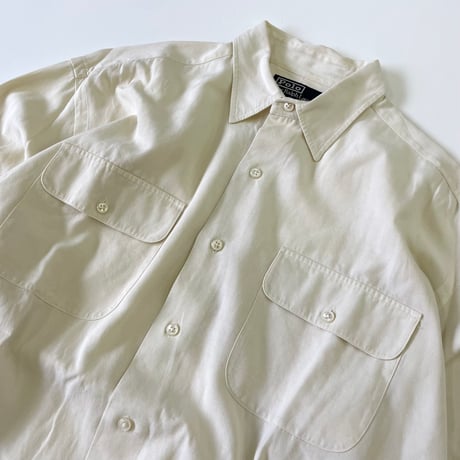 90's Polo Ralph Lauren "BENFORD" Silk×Cotton Shirt (fits L～)