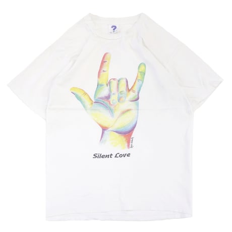 90's Alore "Silent Love" 両面 プリント Tシャツ Lサイズ USA製
