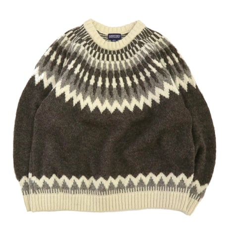 "Good Color" 80's LANDS' END Nordic Pattern Wool Alpaca Sweater XLサイズ ENGLAND製