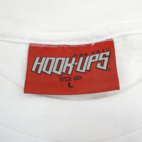 ～00's HOOK UPS skateboards プリント Tシャツ White Lサイズ USA製
