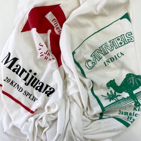 80's～ Fruit of the loom "Cannabis" "Marijuana" パロディ Tシャツ XLサイズ USA製