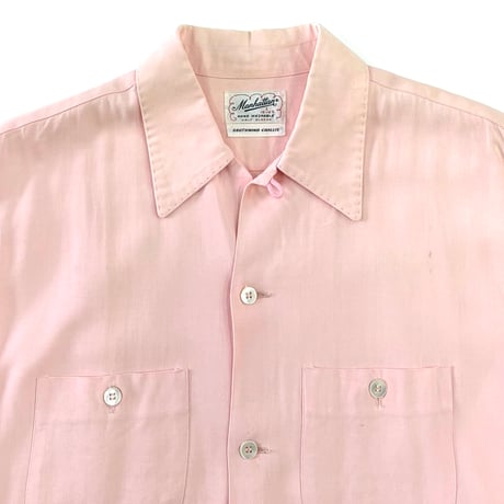 "Special Color" 50's Manhattan Open Collar Rayon Shirt Lサイズ USA製