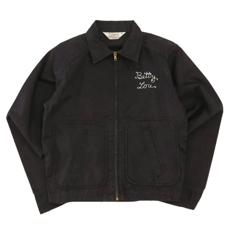 "Women's" 60's PENNYS "Black" "Chain Stitch" Drizzler Jacket 14サイズ
