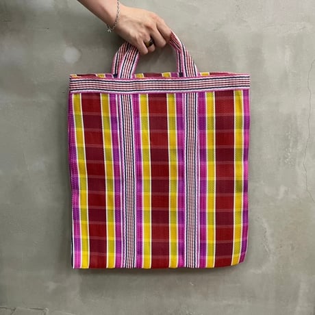 'New' Ethnic Random Stripe Mesh Tote Bag Medium