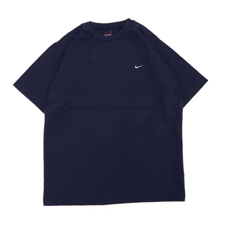 ～00's NIKE "Embroidery" Small Swoosh Tシャツ Navy Lサイズ