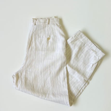 90's～ Lauren 2tuck Linen Stripe Slacks