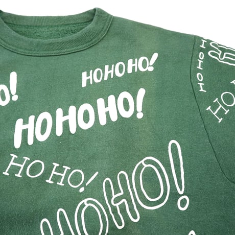 60's "HO HO HO" 半袖 スウェット GREEN (L～XL相当)