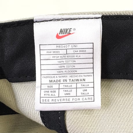 90's NIKE "Embroidery Swoosh" 6-Panel Cap TAIWAN製