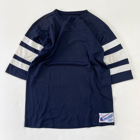 80's～ CHAMPION "solid" Football Tee Lサイズ USA製