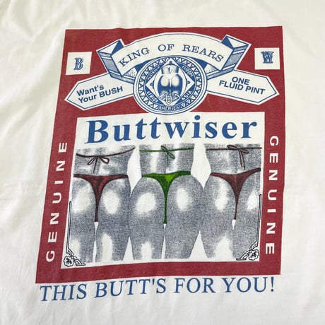 90's Fruit of the loom "Buttwiser" 両面 プリント Tシャツ XLサイズ