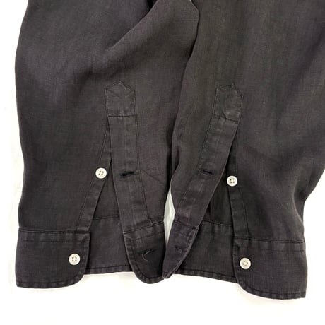 90's Ralph Lauren "BLAIRE" "Black Fade" Linen BD Shirt XLサイズ