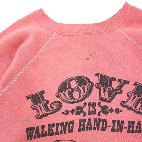 ～70's SPRUCE LINUS&SARRY "LOVE" 染み込み プリント スウェット