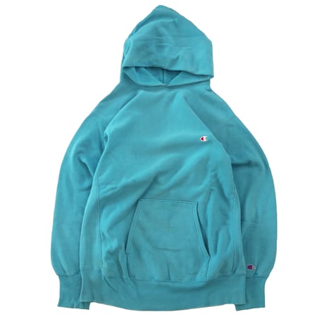 "Rare Color" 90's CHAMPION RW SWEAT PARKA Solid Turquoise XLサイズ USA製