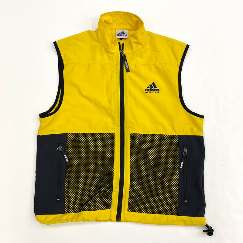 超レア 新品　80’s アディダス　スキーベスト　S　デサント社 希少カラー 80s デサント adidas ナイロン 中綿ベスト 刺繍ロゴ